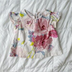 Gap Girls Floral Linen Top Size 4T